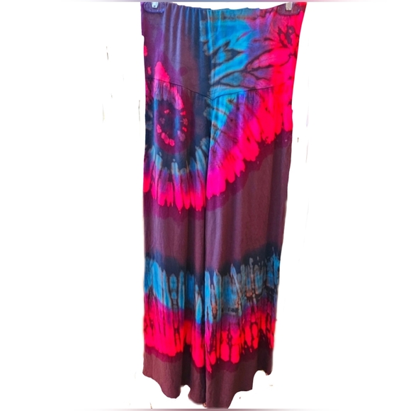 TIE DYE HW Palazzo Stretchy Rayon Pants *8 Colors Avail.*-OS NEW - Picture 6 of 9